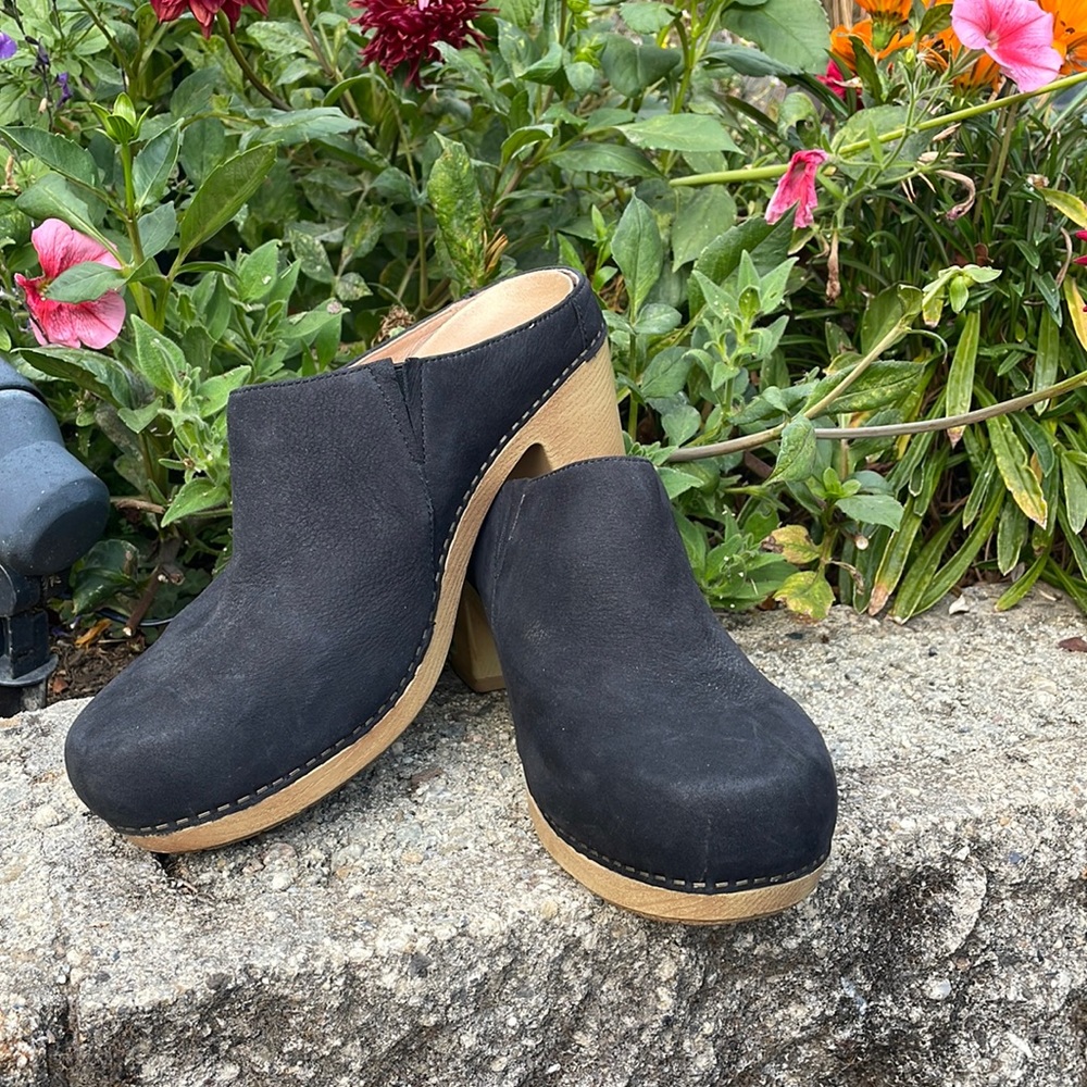 Dansko mule clog with a block heel. - only WORN ONCE!